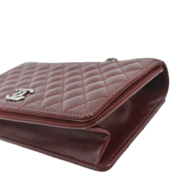 CHANEL Grosgrain Ballerine Flap Leather Crossbody Bag with lower right corner view