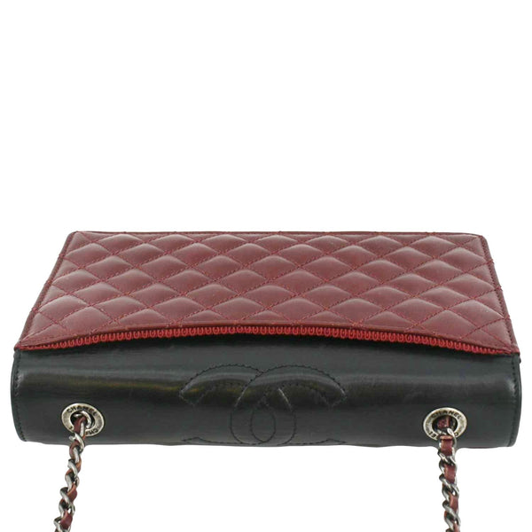 CHANEL Grosgrain Ballerine Flap Leather Crossbody Bag with upper side view