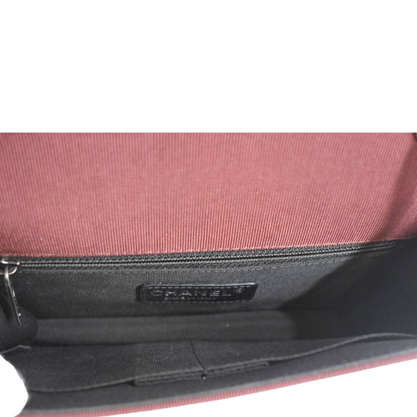 CHANEL Grosgrain Ballerine Flap Leather Crossbody Bag with in side view