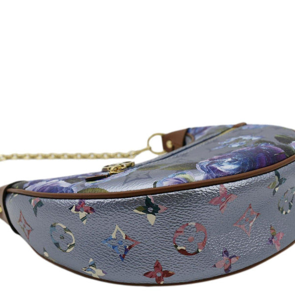 LOUIS VUITTON LV Garden Loop PM Metallic Monogram Satchel Bag Light Blue