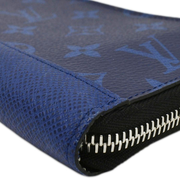 LOUIS VUITTON Zippy Vertical Taigarama Long Wallet Cobalt Blue