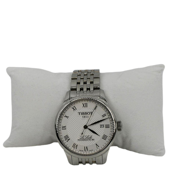 TISSOT Le Locle Powermatic 80 Date SS Watch Silver Dial 39MM