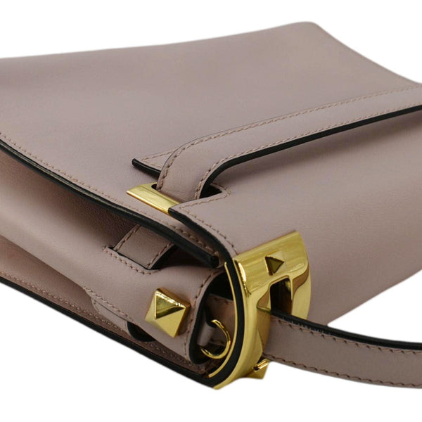 VALENTINO My Rockstud Frame Small Vitello Leather Shoulder Bag Light Pink