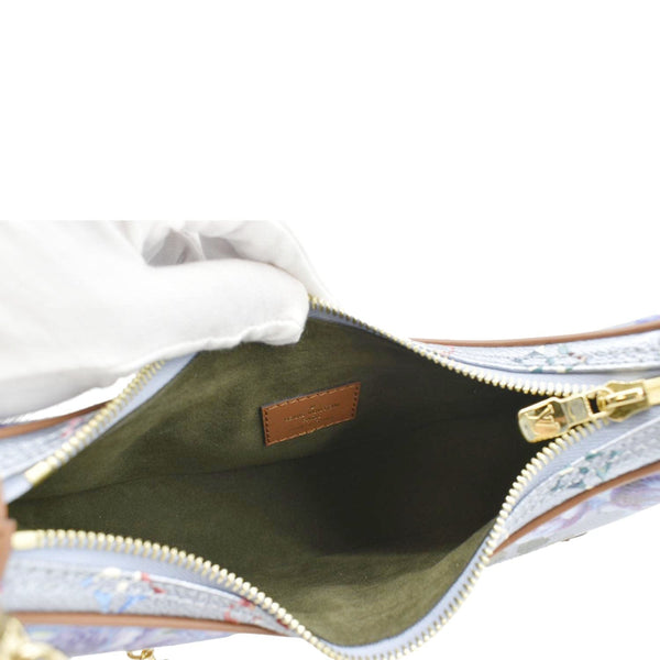 LOUIS VUITTON LV Garden Loop PM Metallic Monogram Satchel Bag Light Blue