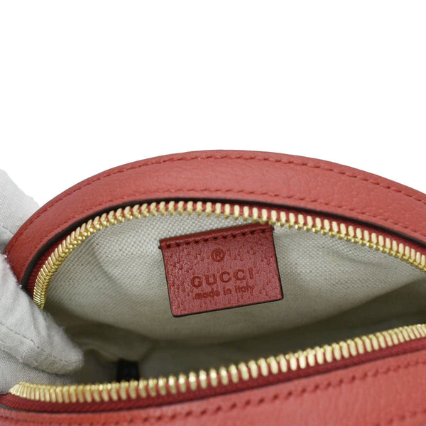 GUCCI Ophidia Apple Round GG Supreme Monogram Canvas Crossbody Bag Red 625216