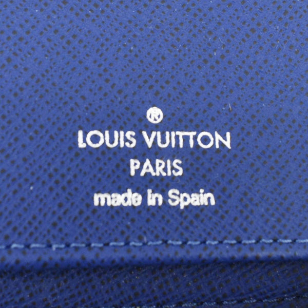 LOUIS VUITTON Zippy Vertical Taigarama Long Wallet Cobalt Blue