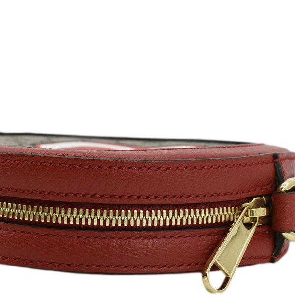GUCCI Ophidia Apple Round GG Supreme Monogram Canvas Crossbody Bag Red 625216