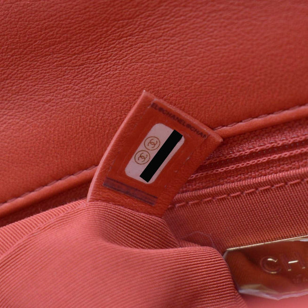 CHANEL 19 Flap Quitled Jersey Lambskin Shoulder Bag Red