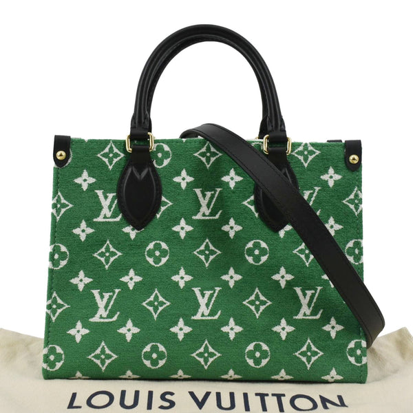 LOUIS VUITTON Onthego PM Monogram Velvet Tote Shoulder Bag Green