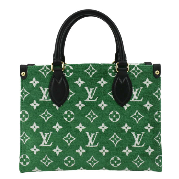 LOUIS VUITTON Onthego PM Monogram Velvet Tote Shoulder Bag Green
