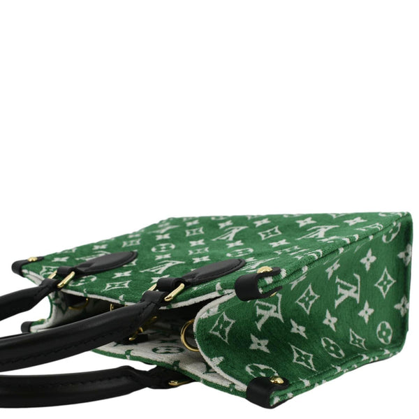 LOUIS VUITTON Onthego PM Monogram Velvet Tote Shoulder Bag Green