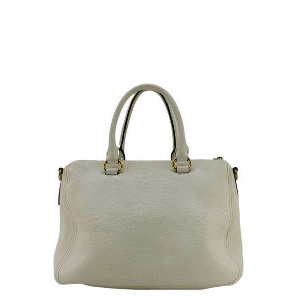 PRADA Vitello Phenix Leather Shoulder Bag White