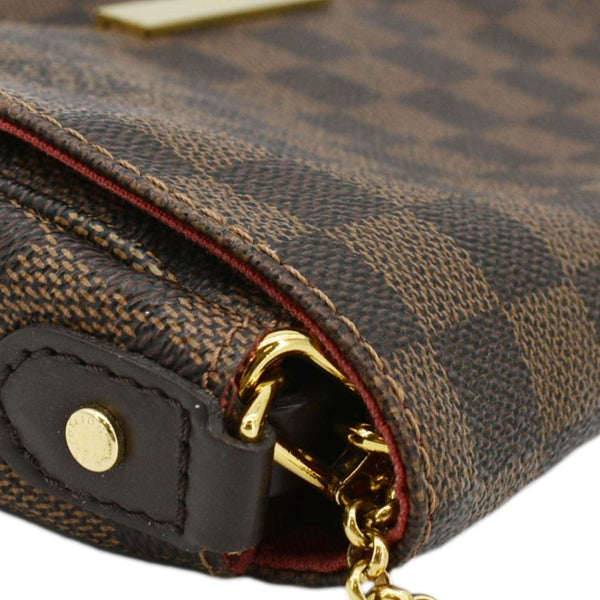 LOUIS VUITTON Favorite MM Damier Ebene Crossbody Bag Brown