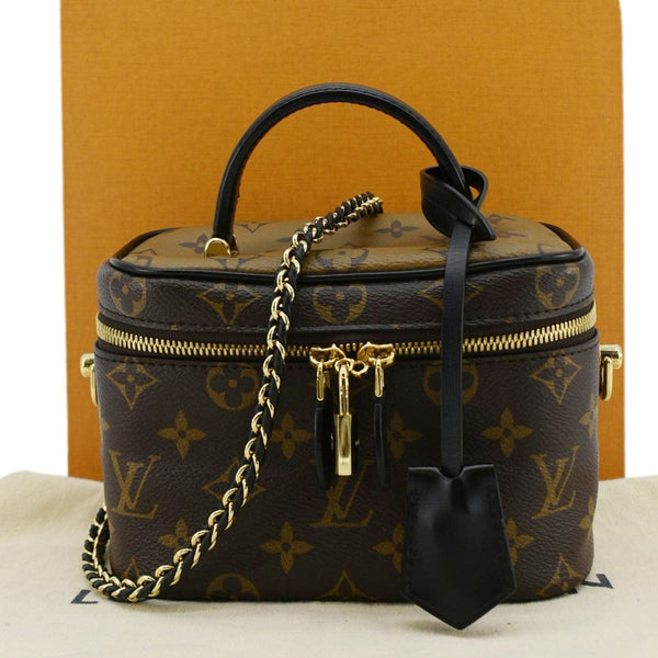 LOUIS VUITTON Vanity PM Monogram Reverse Canvas Crossbody Bag Brown