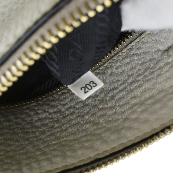 PRADA Vitello Phenix Leather Shoulder Bag White