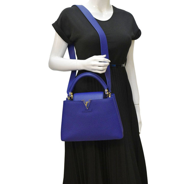 LOUIS VUITTON Capucines Taurillon Leather Shoulder Bag Blue