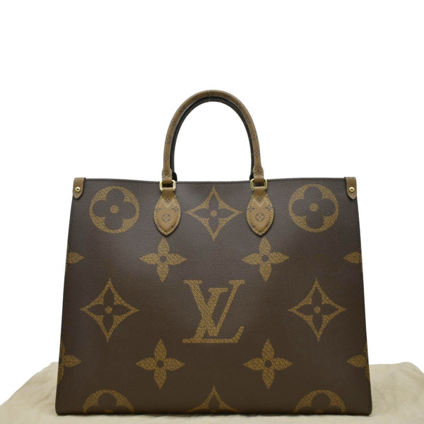 LOUIS VUITTON Onthego GM Giant Monogram Canvas Tote Bag Brown