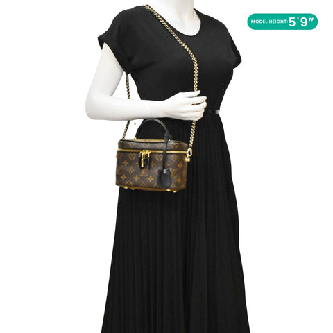 LOUIS VUITTON Vanity PM Monogram Reverse Canvas Crossbody Bag Brown