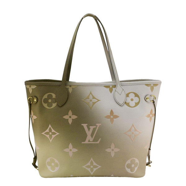 LOUIS VUITTON Neverfull MM Monogram Canvas Tote Sunset Khaki