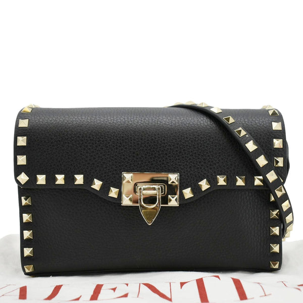 VALENTINO Rockstud Flip Lock Leather Shoulder front look