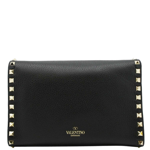 VALENTINO Rockstud Flip Lock Leather Shoulder back look