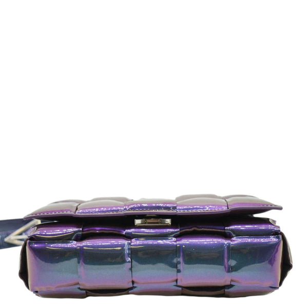 BOTTEGA VENETA Cassette Padded Crossbody Bag Holographic Purple