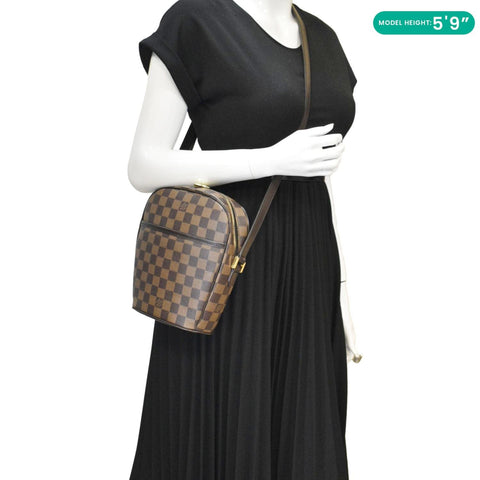 LOUIS VUITTON Ipanema GM Damier Ebene Crossbody Bag Brown