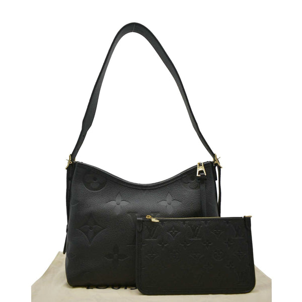 LOUIS VUITTON Carryall PM Monogram Empreinte Leather Shoulder Bag Black