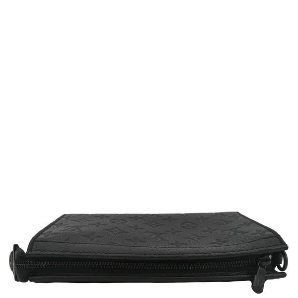 LOUIS VUITTON Gaston Wearable Monogram Shadow Leather Wallet Crossbody Bag Black