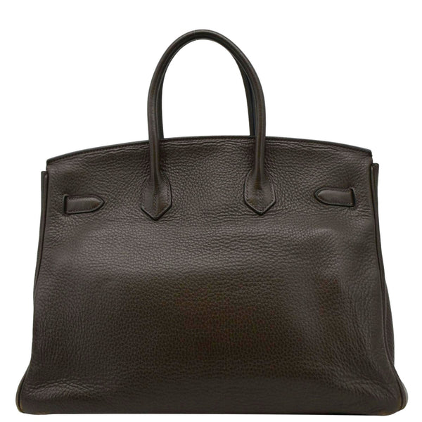HERMES Birkin 35 Square Togo Leather Tote Bag Brown back look