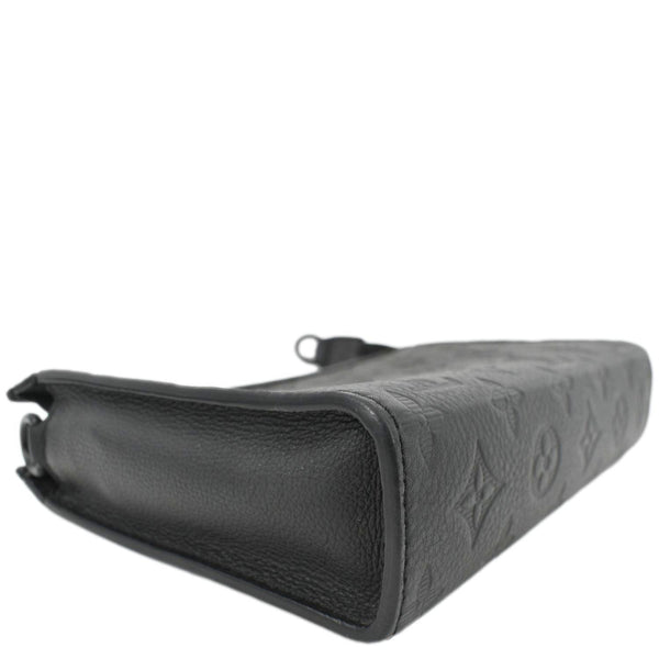 LOUIS VUITTON Gaston Wearable Monogram Shadow Leather Wallet Crossbody Bag Black