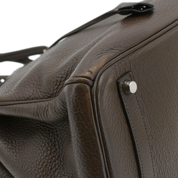 HERMES Birkin 35 Square Togo Leather Tote Bag Brown