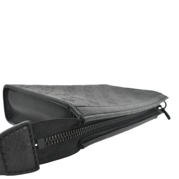 LOUIS VUITTON Gaston Wearable Monogram Shadow Leather Wallet Crossbody Bag Black