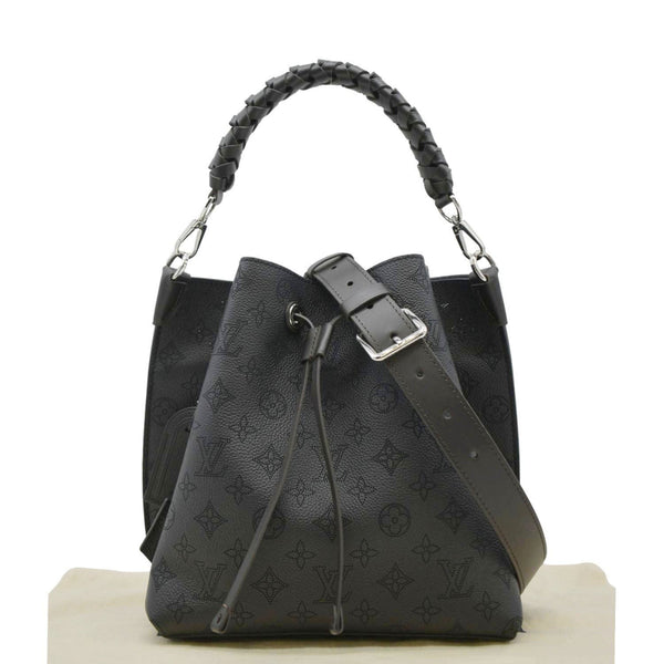 LOUIS VUITTON Muria Mahina Perforated Leather Shoulder Bag Black