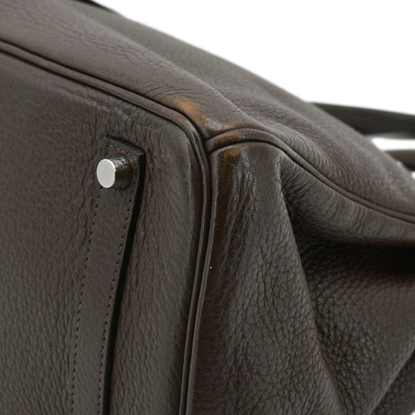 HERMES Birkin 35 Square Togo Leather Tote Bag Brown