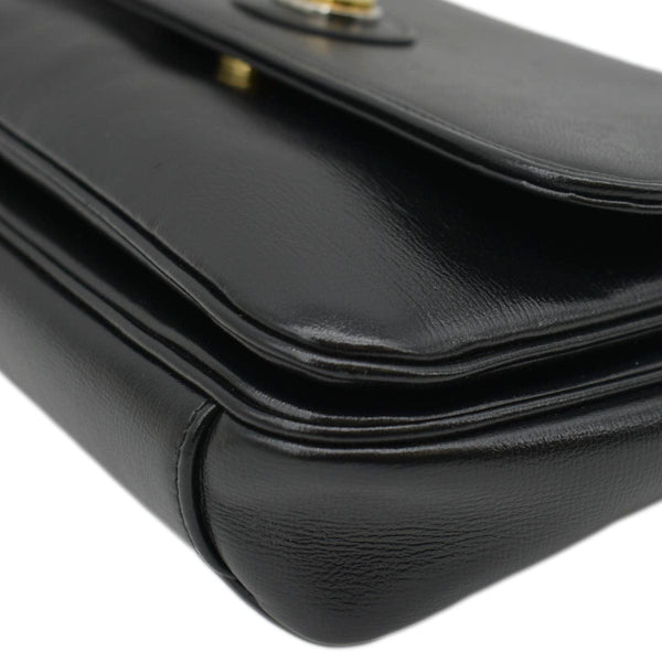 GUCCI Linea Marina Small Chain Leather Shoulder Bag Black 576421