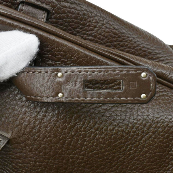 HERMES Birkin 35 Square Togo Leather Tote Bag Brown