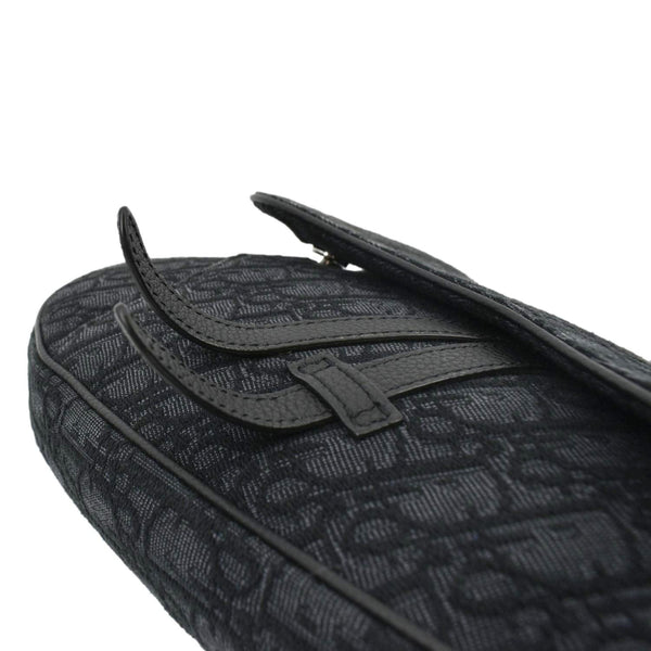 CHRISTIAN DIOR Saddle Oblique Jacquard Crossbody Bag Black
