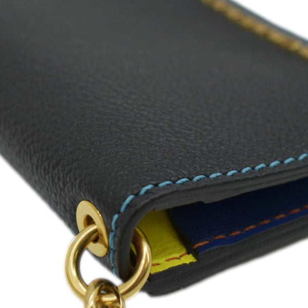 BURBERRY Camberwell Check Leather Card holder Black