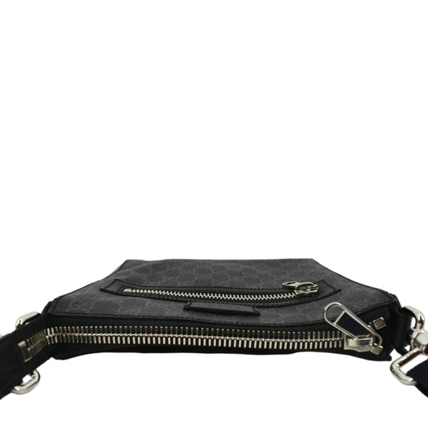 GUCCI Small GG Supreme Canvas Messenger Bag Black 523599