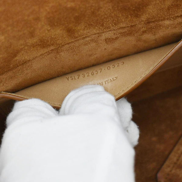 YVES SAINT LAURENT Takeaway Box Vegetable-Tanned Leather Satchel Bag Brown