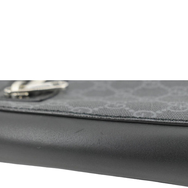 GUCCI Small GG Supreme Canvas Messenger Bag Black 523599