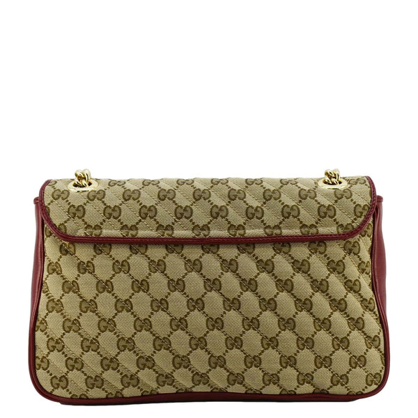 GUCCI GG Marmont Medium Canvas Crossbody Bag Beige 443496