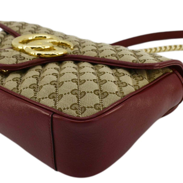 GUCCI GG Marmont Medium Canvas Crossbody Bag Beige 443496