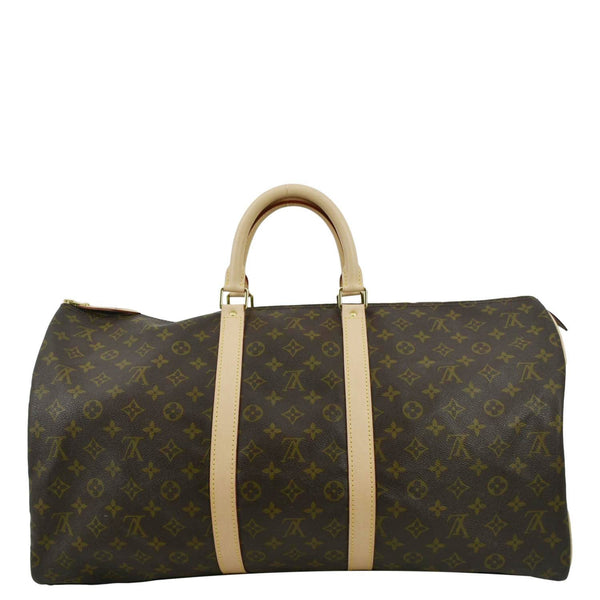 LOUIS VUITTON Vintage Keepall 55 Monogram Canvas Travel Bag Brown