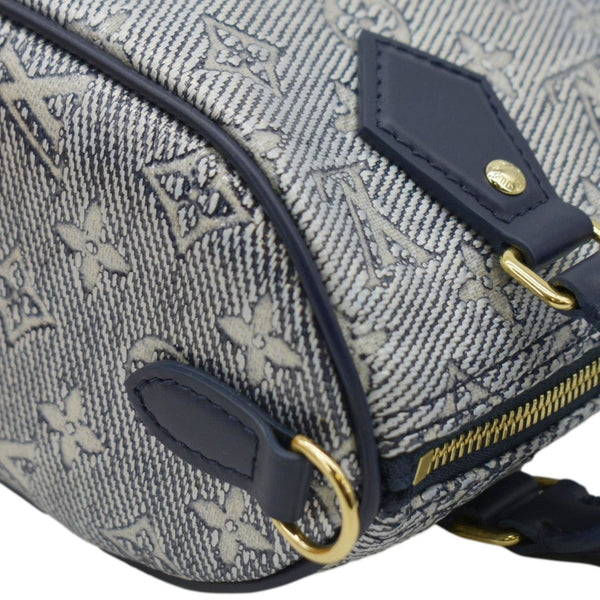 LOUIS VUITTON Monoglam Speedy Bandouliere 20 Jacquard Canvas Shoulder Bag Navy