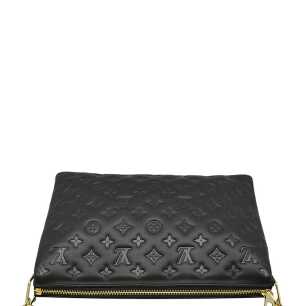 LOUIS VUITTON Coussin MM Monogram Embossed Shoulder Bag Black
