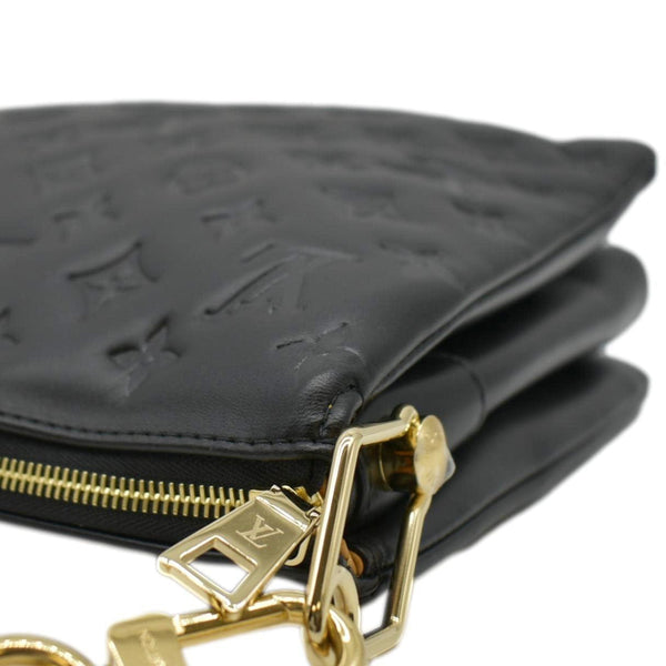 LOUIS VUITTON Coussin MM Monogram Embossed Shoulder Bag Black