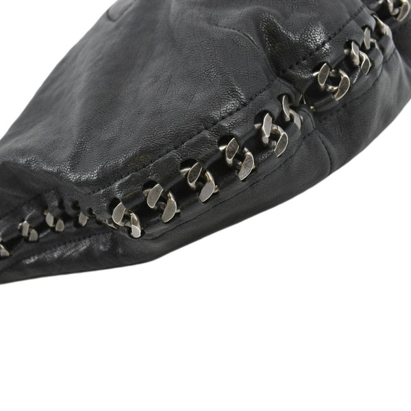 CHANEL Modern Chain Calfskin Leather Hobo Bag Black