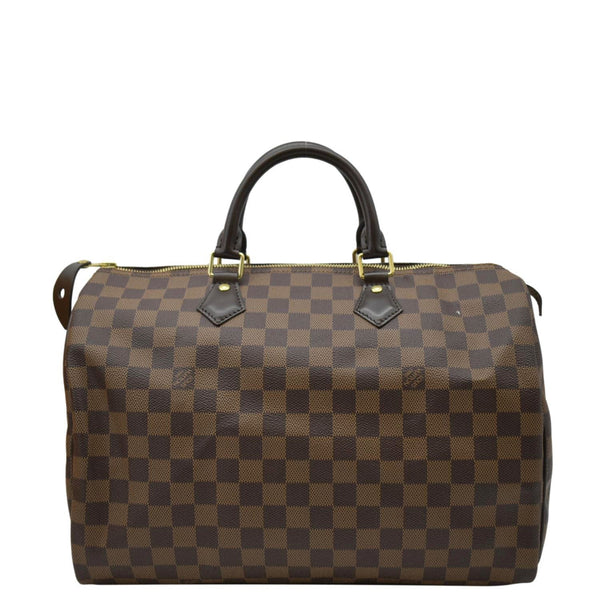 LOUIS VUITTON Speedy Satchel Bag Brown fronty